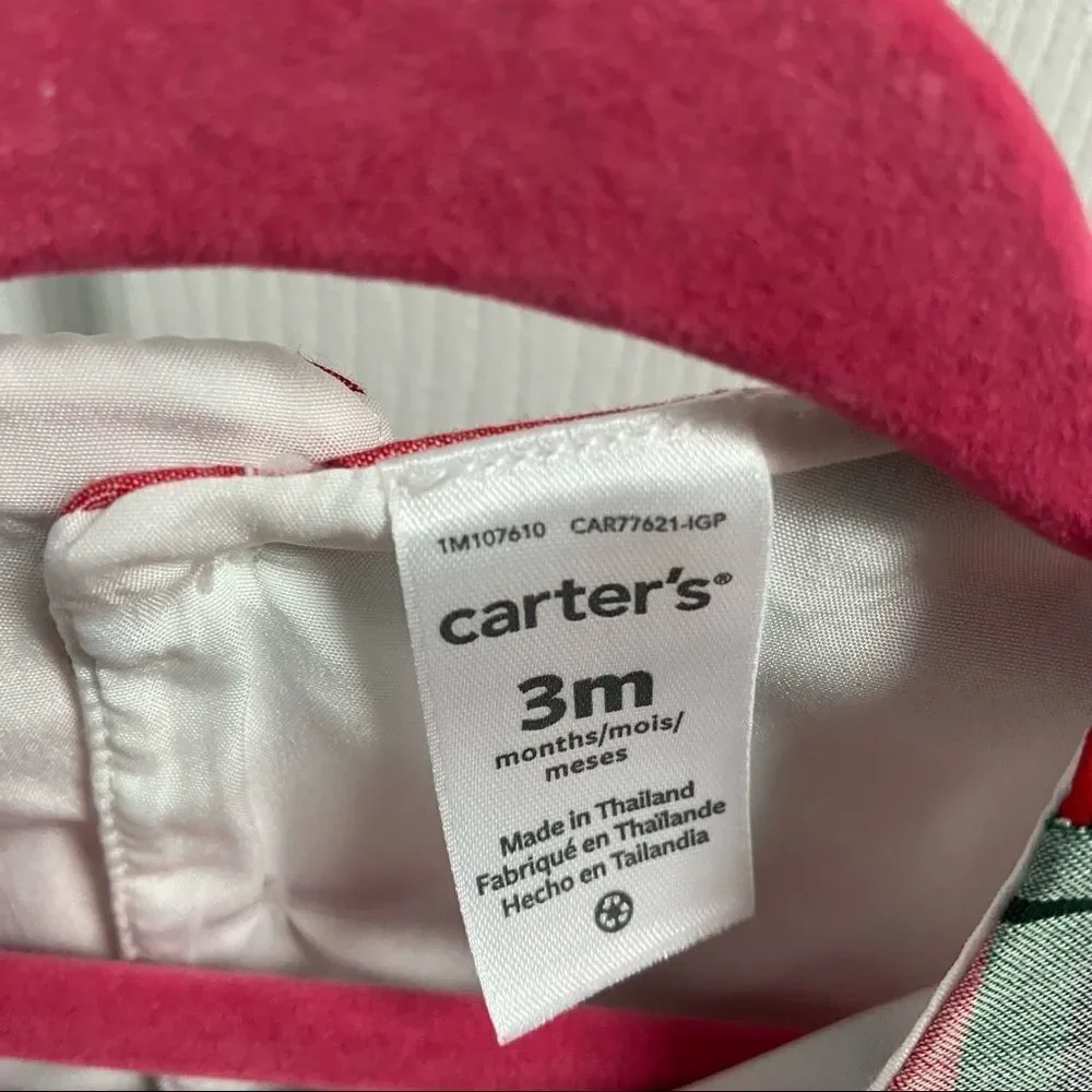 Carter’s holiday plaid sleeveless lined dress for baby girl  - 3 months